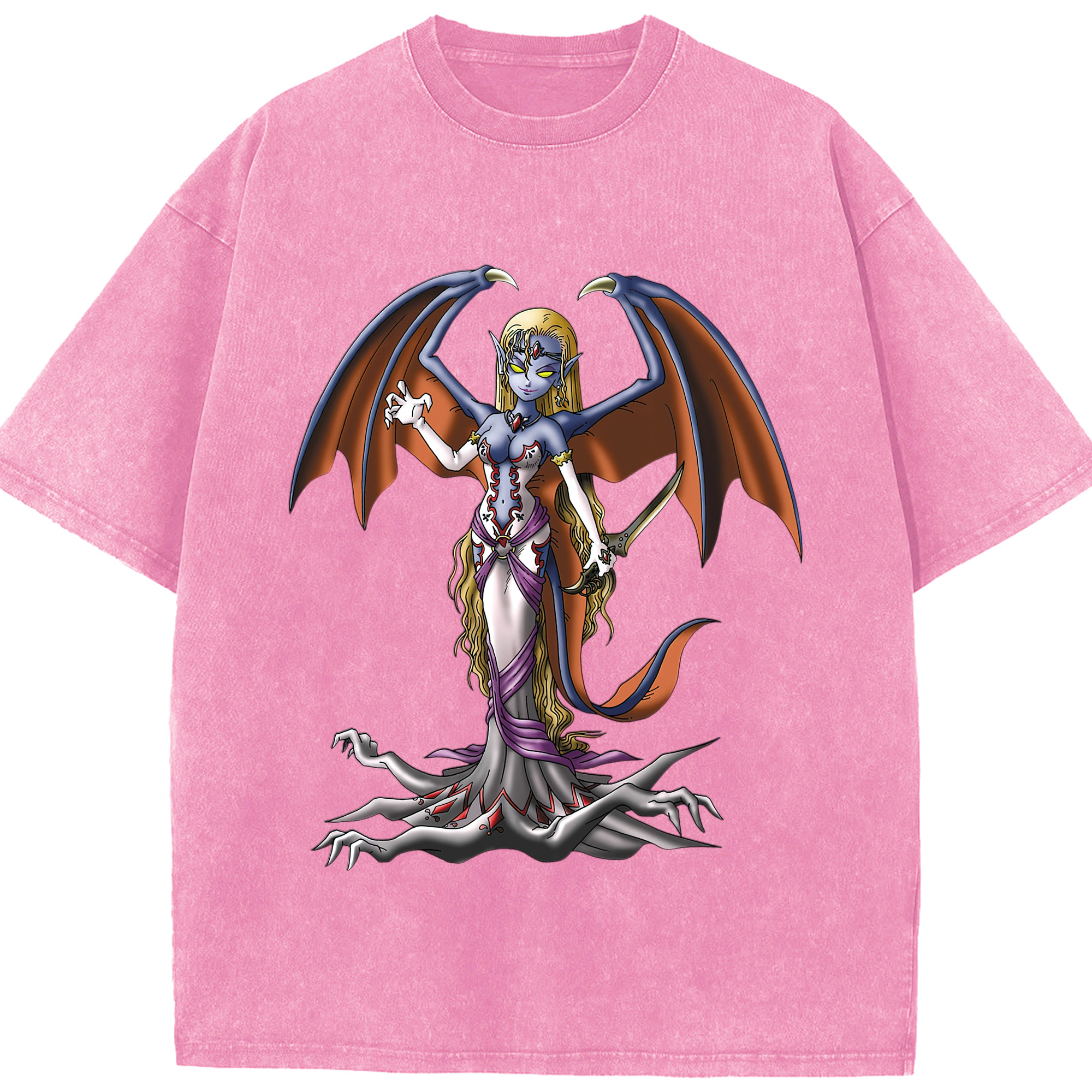 （画像用） ドラゴンクエスト Doragon Kuesuto Dragon Quest 綿100% ヴィンテージ風 半袖Tシャツ（フロントプリント）